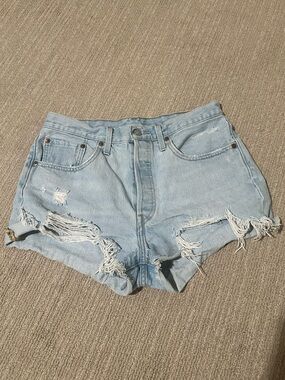 Levi’s light blue denim shorts